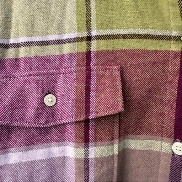 Old Navy NWT Pink Plaid Flannel Button Down size Large - Picture 16 of 17